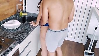Amateur Latina Stepmom Gets Her Ass And Mouth Fucked In Kitchen