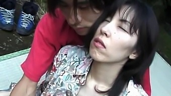 Real Japanese Babe Gets Her Pussy Licked And Fucked In Nature