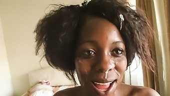 Beautiful Black Face Gets A Facial Cumshot After Rough Anal Sex