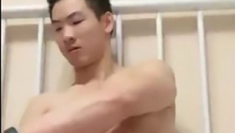 Asian Muscle Hunk Pleasures Himself In Solo Video