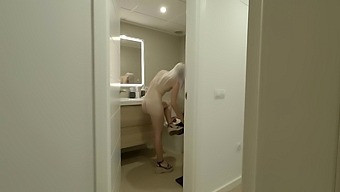Roommate'S Solo Session Interrupted By Surprise Blowjob