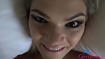 Blondie With Natural Tits Receives Oral Pleasure And Engages In Hardcore Fucking