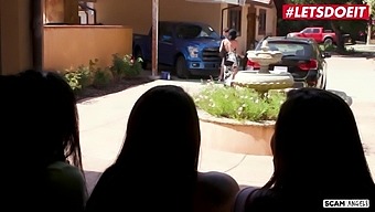 Three Women Scam Men At Gas Station And Enjoy Reverse Gangbang