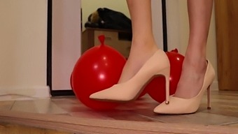 Foot Fetish Video Featuring Heels And Balloons